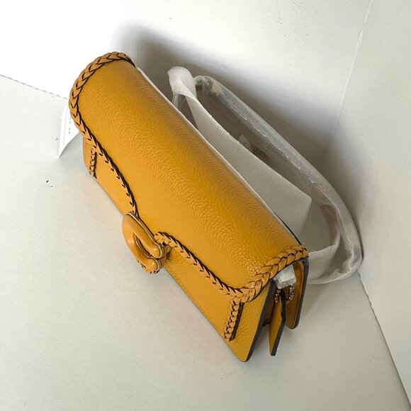 Coach Tabby Chain Clutch Braided Buttercup Leather CJ863 Crossbody Chain ORGPKG - Picture 6 of 14